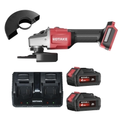 Комплект Rotake G1 акумулаторен ъглошлайф 20V, Ø115/125 mm, 9500 об./мин., с 2 × 4.0Ah батерии и двойно бързозарядно устройство