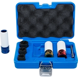 Set tubulare de impact cu protecție și tubulare spiralate 17–21 mm, 7 piese (1/2")