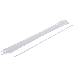 White Nylon Cable Ties, 8 × 600 mm, 20-Piece