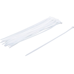 White Nylon Cable Ties, 8 × 400 mm, 30-Piece