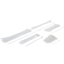 White Cable Tie Assortment, Various Sizes – 250 pcs.