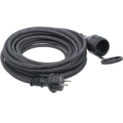 Rubber Extension Cable 10 m or 20 m, 3 × 1.5 mm², IP44