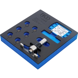 Tester universal pentru tensiunea curelei de distribuție cu afișaj valoare țintă/reală și capete de calibrare