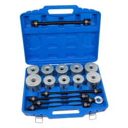 28-Piece Press and Pull Sleeve Set with Trapezoidal Thread Spindles for Bearing and Bushing Installation / Removal