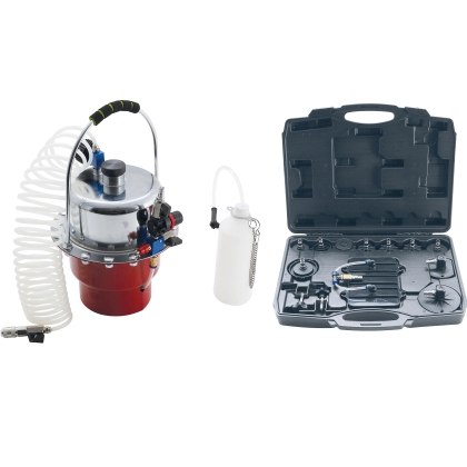 Set pneumatic pentru aerisirea frânelor cu adaptoare, 17 piese