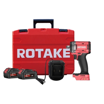 Комплект Rotake T1 акумулаторен ударен гайковерт 20V, 1/2", 780Nm, 3 скорости, безчетков, с 2 × 4.0Ah батерии, бързозарядно устройство и куфар