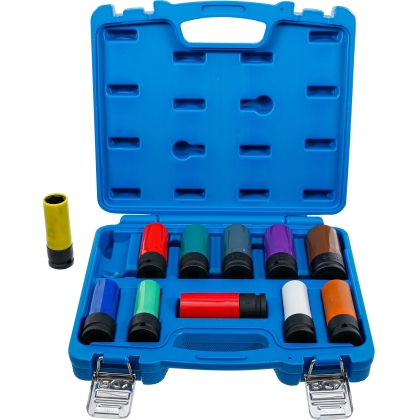 Set tubulare de impact cu protecție 15–27 mm și tubulare speciale pentru roți, 11 piese (1/2")
