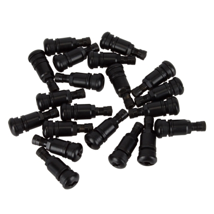 Valve metalice universale negre pentru anvelope, 42 mm, 20 bucăți