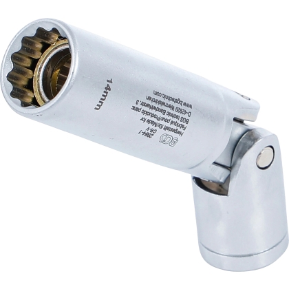 Шарнирна вложка за подгревни свещи, 3/8", дванадесетостен, 14 mm