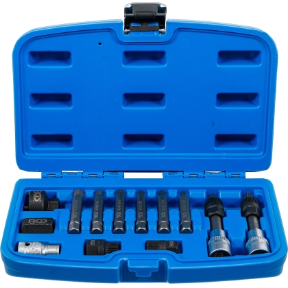 Set biți și tubulare pentru alternatoare, acționare de 1/2", 13 piese