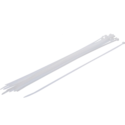 White Nylon Cable Ties, 8 × 600 mm, 20-Piece