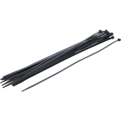Black Nylon Cable Ties, 7.6 × 500 mm, 20-Piece