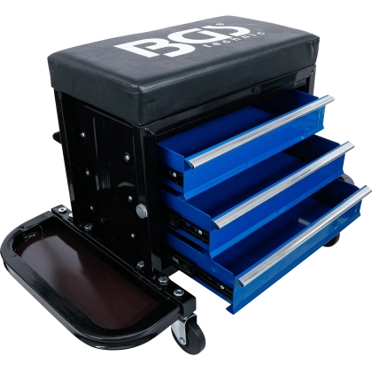 Workshop Rolling Seat with 3 Drawers