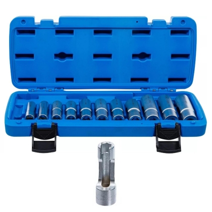 Slotted Socket Set 8–19 mm – 12 Pieces, 3/8" Drive