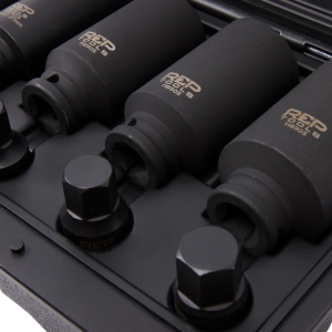 Universal Drive Shaft, CV Joint & Wheel Bearing Impact Socket Set 1/2" 12-Point, 9 pcs
