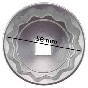 Special Hub Nut Socket 50 mm, 12-Point, 3/4" Drive for Ford Transit Rear Axles