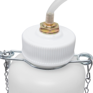 Brake Fluid Collection Bottle 1L with Chain Holder, Hose and Non-Return Valve
