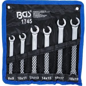 Double Ring Spanner Set Open Type 8 x 9 - 18 x 19 mm 6 pcs