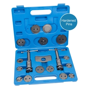 Brake Piston Rewind Tool Set 18 pcs with Left & Right-Hand Threaded Spindles
