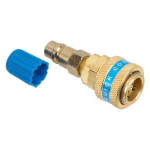 Adaptor cu cuplă rapidă și ventil R1234yf la R134a pentru instalații A/C, drept, joasă presiune