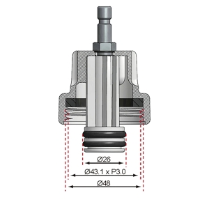Adaptor pentru testerul sistemului de răcire pentru Volvo, Mini, Citroën, Peugeot, Renault, Fiat, Alfa Romeo și Jeep, 43 mm