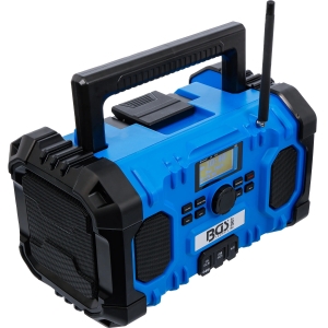 18 V Hybrid DAB+ Jobsite Radio with Bluetooth (Battery & 230 V) – Without Battery