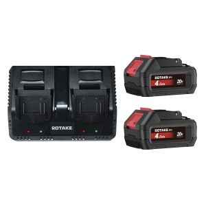 Rotake 20V Battery & Charger Set – 2 × 4.0 Ah Li-Ion Batteries + Dual Fast Charger