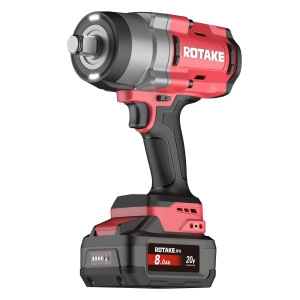 Rotake T5 Cordless Impact Wrench Set 20V, 3/4", 2400Nm, 3-Speed, incl. 2 × 8.0Ah Batteries, Fast Charger & Carry Case