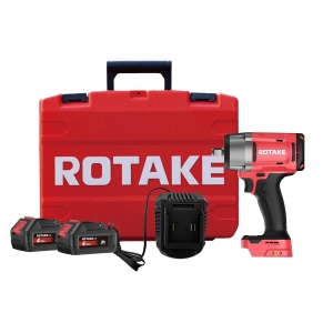 Set cheie de impact cu acumulator Rotake T2 20V, 1/2", 1180Nm, 3 viteze, fără perii, cu 2 × acumulatori 4.0Ah, încărcător rapid și valiză