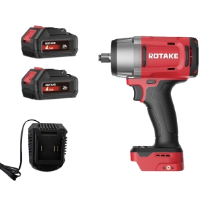 Set cheie de impact cu acumulator Rotake T2 20V, 1/2", 1180Nm, 3 viteze, fără perii, cu 2 × acumulatori 4.0Ah, încărcător rapid și valiză
