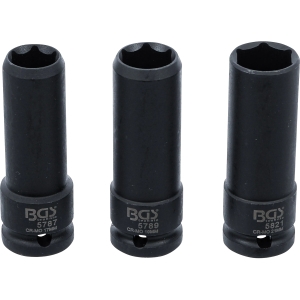 Set tubulare speciale de impact pentru distanțiere de roți, 17 / 19 / 21 mm, 3 piese (1/2")