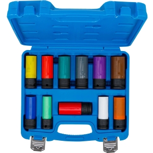 Set tubulare de impact cu protecție 15–27 mm și tubulare speciale pentru roți, 11 piese (1/2")