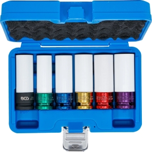 Protective Impact Socket Set 15 / 17 / 19 / 21 / 22 mm + MS17 Mercedes Socket, 6 pcs (1/2")