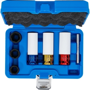 Set tubulare de impact cu protecție și tubulare spiralate 17–21 mm, 7 piese (1/2")