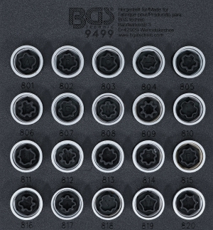 Set chei pentru piulițe antifurt Audi as T40073, 20 piese