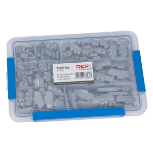 Set greutăți din zinc cu clemă pentru jante din oțel, 225 piese, 5–30 g