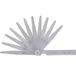 Precision Feeler Gauge with 13 Tapered Stainless-Steel Blades, 0.05–1.0 mm