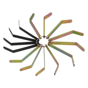 Set lere pentru reglarea supapelor motoarelor Volvo, 14 piese, 0,2–4,2 mm, ca 85111377, 88880052, 88880053