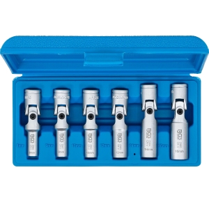 Set universal de chei tubulare articulate pentru bujii incandescente, 3/8", 8–16 mm, 6 piese