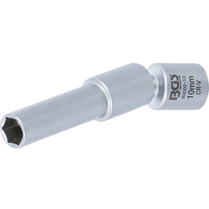 Cheie tubulară articulată îngustă pentru bujii incandescente și de aprindere, 1/4" și 3/8", 8–16 mm