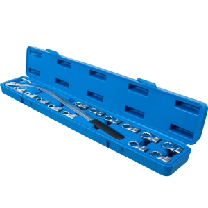 Set de chei pentru întinzătoare, profil în 12 puncte 12–19 mm / profil E E10–E18, 15 piese