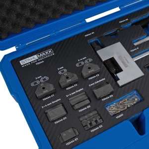 Universal Timing Chain Riveting and Breaking Tool Set for Simplex and Duplex Chains