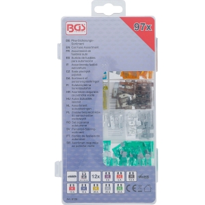Set siguranțe auto, 3–30 A, 97 piese