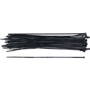 Coliere negre din nailon pentru cabluri, 4,5 × 350 mm, 50 de bucăți