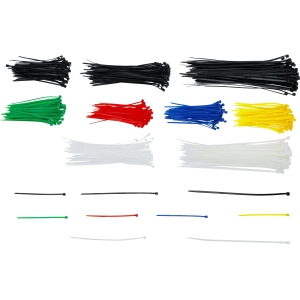 Set coliere de cablu colorate 100, 150 și 200 mm – 450 buc.