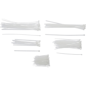White Cable Tie Assortment, Various Sizes – 250 pcs.
