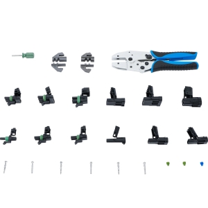 Set clește de sertizat cu conectori etanși, 220 de piese