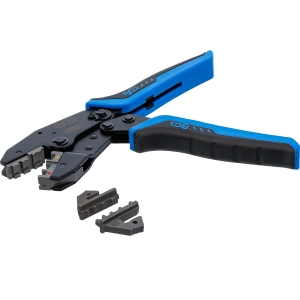 Ratcheting Crimping Pliers with 2 Interchangeable Die Pairs