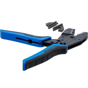 Ratcheting Crimping Pliers with 2 Interchangeable Die Pairs
