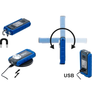 Lampă de lucru pliabilă COB-LED cu magnet, cârlig și încărcare wireless